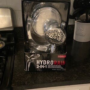 Delta HydroRain Dual Shower Head in Shiny Silver